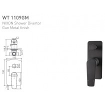 ECT NIXON Shower Divertor Gun Metal Finish 